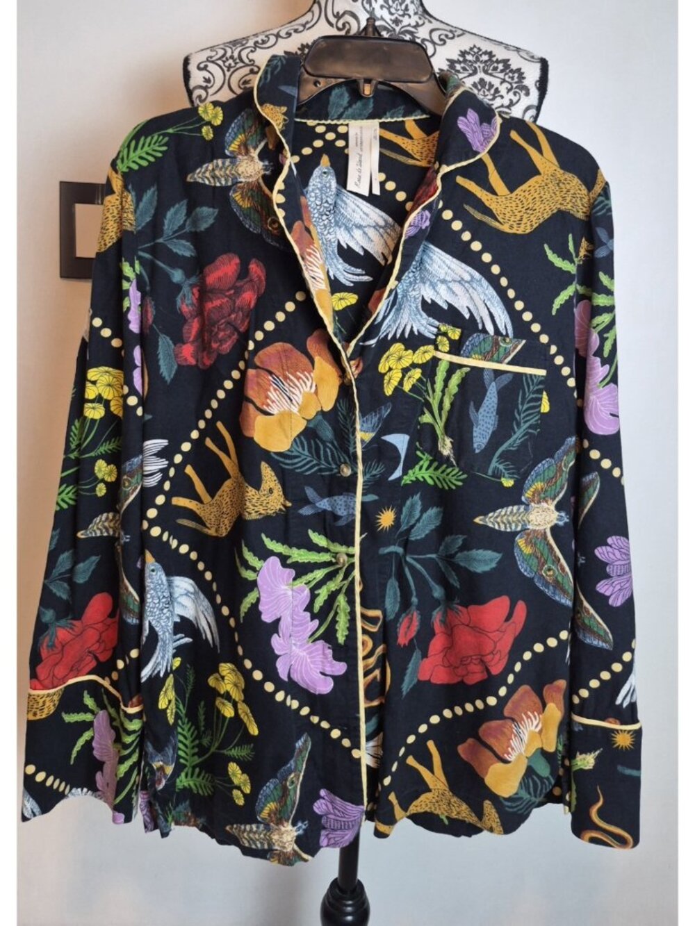 Anthropologie Rosa De Weerd  Women's Floral Flannel Pajama Pants Size Large